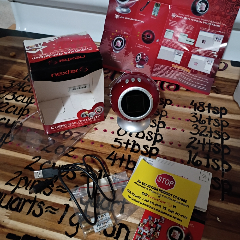 Red Digital Christmas Ornament with Screen